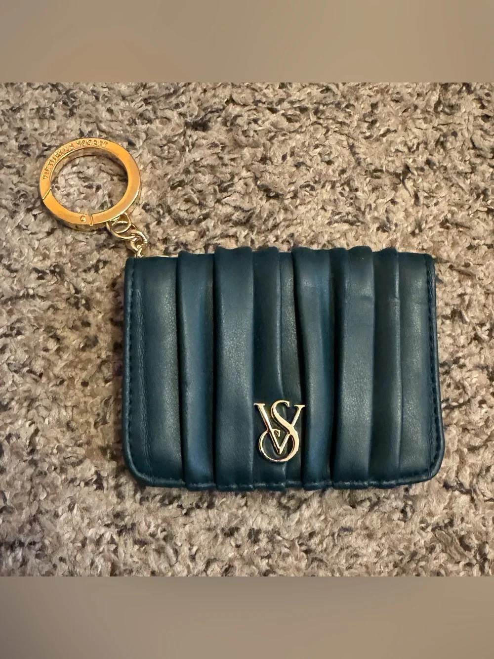 Victoria's Secret Quilted Wallet in Teal with Gold Accents - Picture 2 of 2